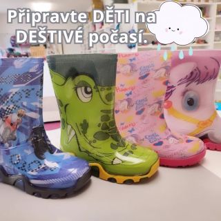 Přicházejí deštivé dny a je čas připravit se na zábavné dobrodružství vašich dětí ☺️ S těmito gumáky budou nožky chráněny...